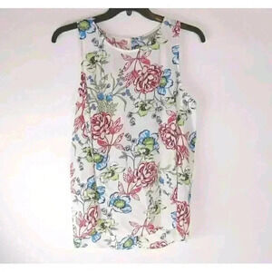Daniel Rainn Womens Size L Floral Multicolor Sleeveless  Round Neck Tank Top